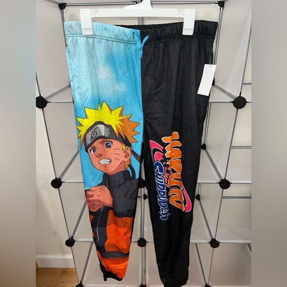 Naruto Character Shippuden Series Logo Men's Pajama Lounge Pants Size M NWT - Picture 2 of 7